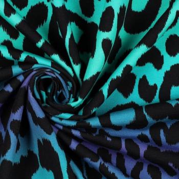 French Terry - Sommersweat Baumwolle - Farbverlauf Leo Türkis | Meterware